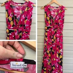 BAYARD Brazil Boutique Maxi dress ARTISAN vacation dress magenta floral sz L